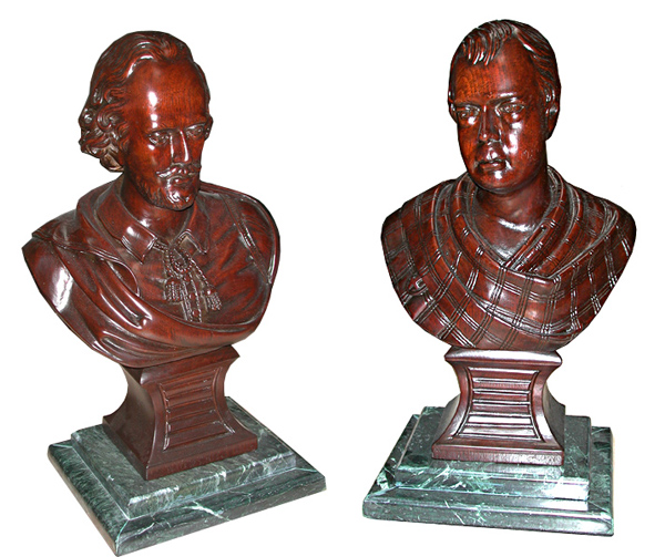 70.5701 Four Figural Walnut American Victorian Carved Busts
