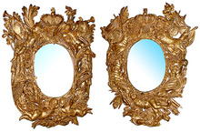 32.5779 Pair of Italian Baroque Giltwood Mirrors c. 1691