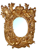 32.5779 Pair of Italian Baroque Giltwood Mirrors c. 1691