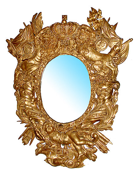 32.5779 Pair of Italian Baroque Giltwood Mirrors c. 1691