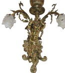 60.4042 Pair of Beautiful Brass Wall Sconces with Figural Cupids