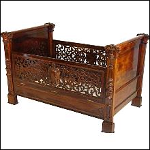 7270 Antique Victorian Rosewood Baby Crib by Alexander Roux