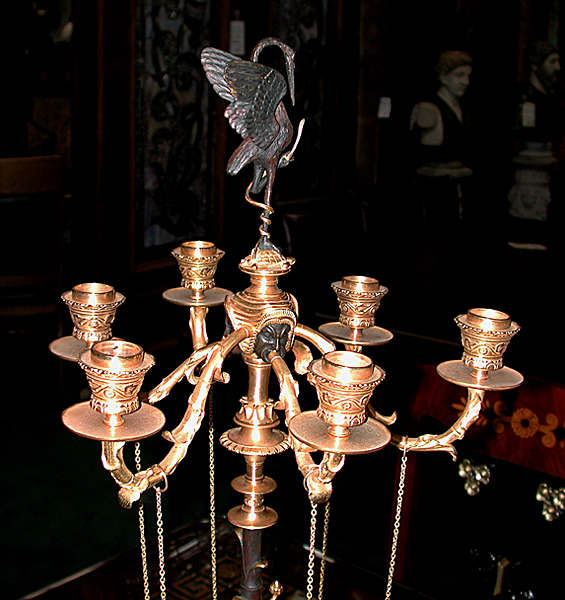 63.5819 Pair of French Napoleon III Patinated & Gilt Bronze 6-Light Candelabra