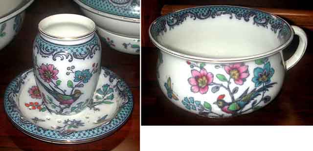 83.5793 American Wash Set with Birds and Floral Patterns.