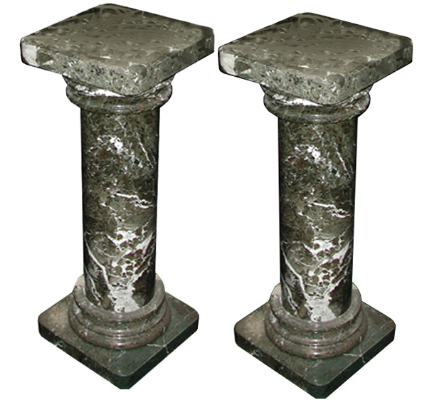 84.0400 Pair of Ionic Green Marble Columns