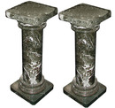 84.0400 Pair of Ionic Green Marble Columns