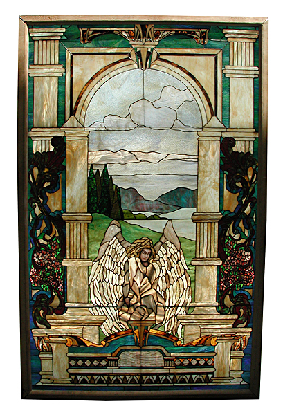 74.5839 Stained Glass Window with Angelic Motif.