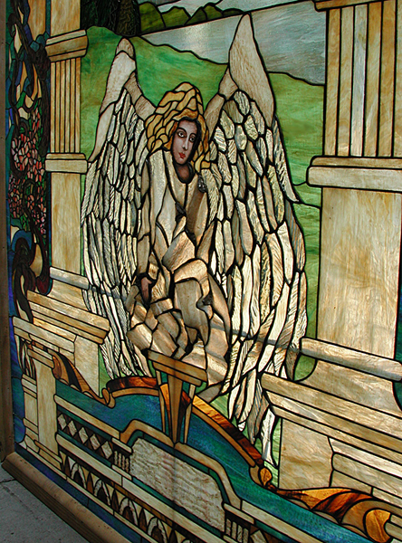 74.5839 Stained Glass Window with Angelic Motif.