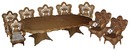 5878 Large Oval Wicker Table & 8 Armchairs c. 1920