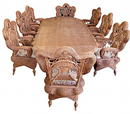 5878 Large Oval Wicker Table & 8 Armchairs c. 1920