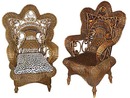 5878 Large Oval Wicker Table & 8 Armchairs c. 1920
