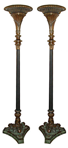 61.5889 Pair of 19th C. Egyptian Revival Torcheres