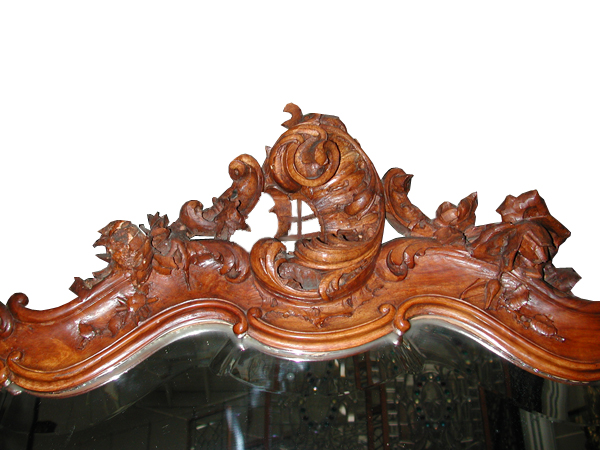 35.5143A 19th C. French Walnut Hall Mirror and Planter.