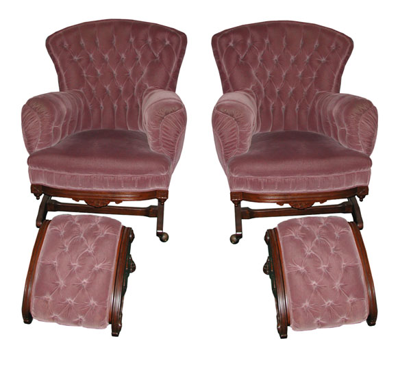 2706 Pair of Antique 19th C. Victorian Platform Rockers