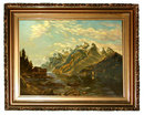 77.5915 Early 20th C. Framed Oil on Canvas Landscape Painting Signed W. Admonson 1912
