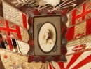 77.5941 Framed Naval Embroidery Memorabilia Circa 1900