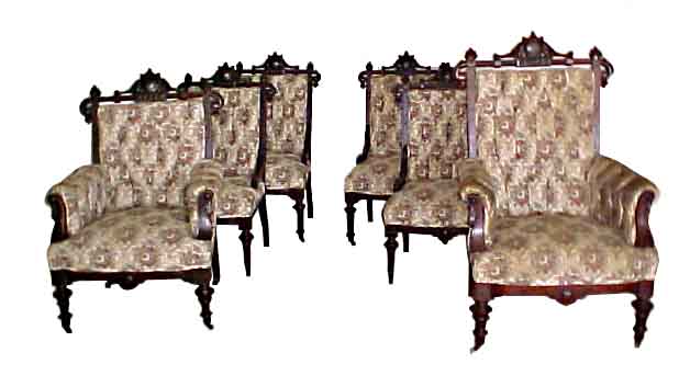 38.5016 7 Pc American Rosewood Parlour Set by George Hunzinger c. 1885