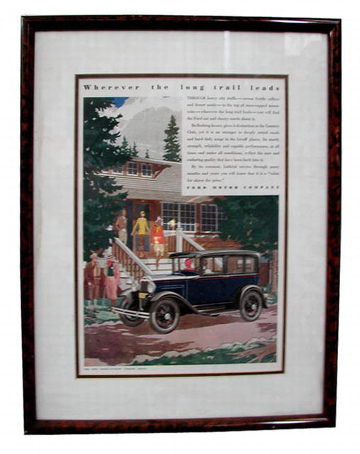 78.8454 Original 1930s Auto Print Ads with Frame