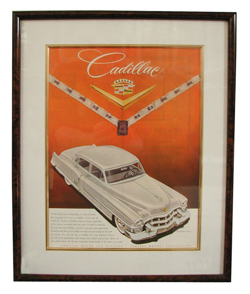 78.8454 Original 1930s Auto Print Ads with Frame