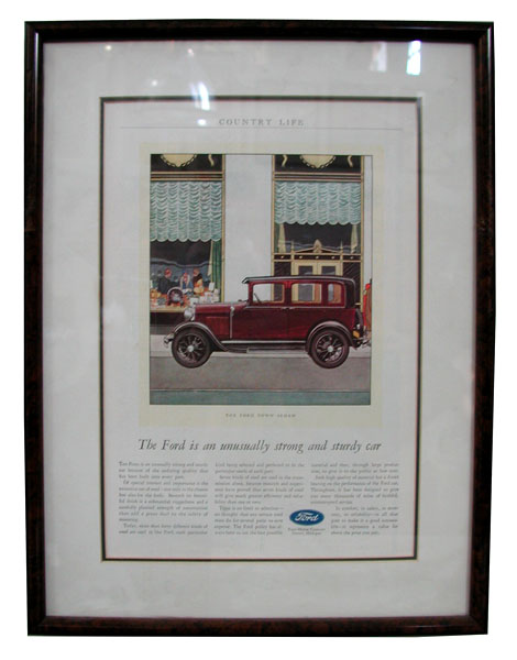 78.8454 Original 1930s Auto Print Ads with Frame