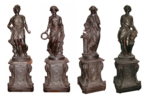70.3126 Set of Four Cast Iron Life Size Figures -