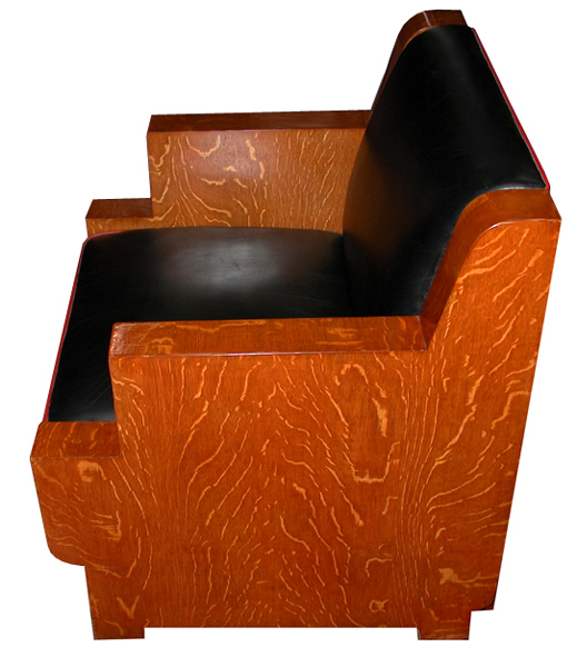 29.5988 Pair of Burled Maple Art Deco Chairs