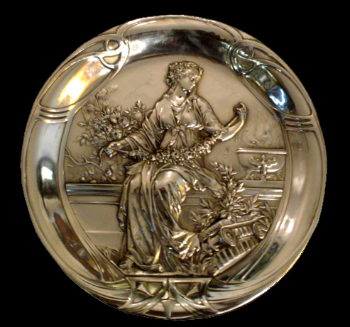 83.6034 Pair of Figural Female Art Nouveau Plaques.