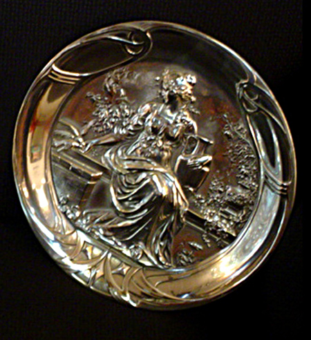 83.6034 Pair of Figural Female Art Nouveau Plaques.