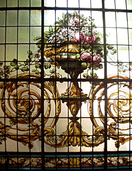 74.6037 19th C. Stained Glass Window Signed M. Casanova