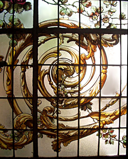 74.6037 19th C. Stained Glass Window Signed M. Casanova