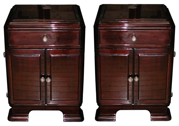 53.6112 Pair of Rosewood Art Deco Nightstands