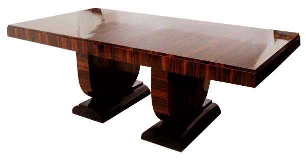 6055 11-Piece Ebony d'Massacar Art Deco Dining Set by Dominique