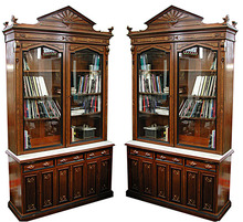 116 Pair of Renaissance Revival Breakfront Bookcases