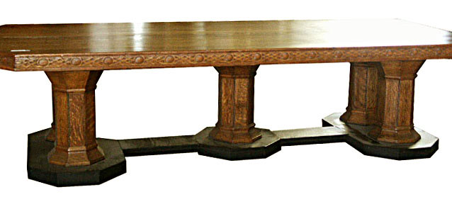47.6081 19th C. American Quartersawn Oak Conference Table