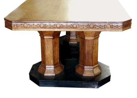 47.6081 19th C. American Quartersawn Oak Conference Table