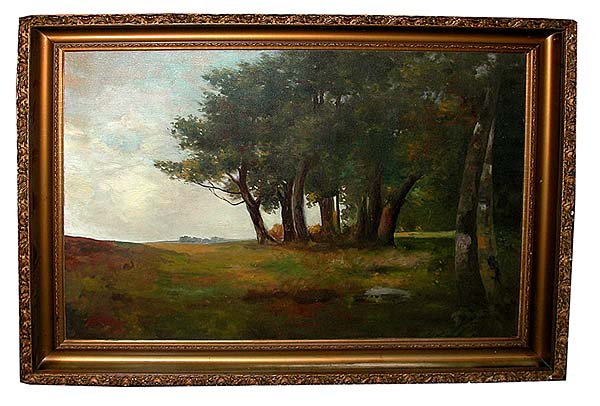 77.6092 19th C. Oil on Canvas Landscape Painting Signed E. H. Meyer