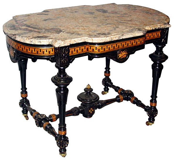 13.6097 Victorian Marble Top Table by Herter Brothers