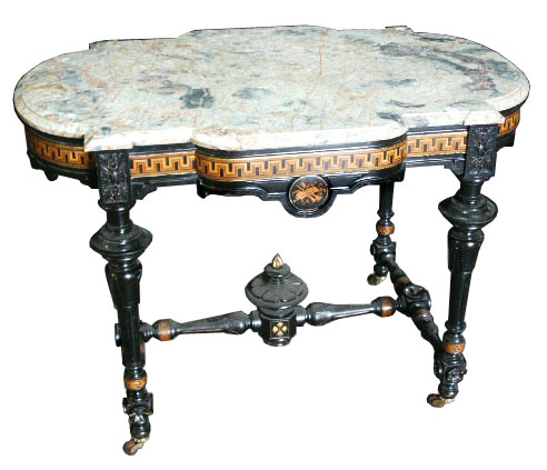 13.6097 Victorian Marble Top Table by Herter Brothers