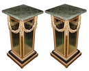 84.6110 Pair of Bronze Crystal and Marble Pedestals