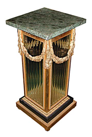 84.6110 Pair of Bronze Crystal and Marble Pedestals