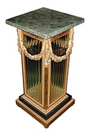 84.6110 Pair of Bronze Crystal and Marble Pedestals
