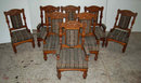 30.6139 Set of 8 Antique Carved American Quartersawn Oak Armchairs