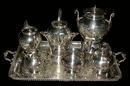 83.6148 19th C. American Eastlake 7 Pc Silver Plate Tea Set