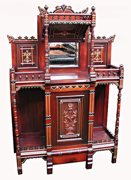 6152 American Aesthetic Movement rosewood cabinet, c.1875, New York
