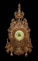 63.6127 Antique 3-Pc. 19th C. French Victorian Gilt Bronze Clock & Candelabra Set