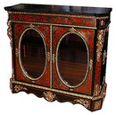 26.6176 Napoleon III Gilt Bronze Mounted Red Boulle Vitrine