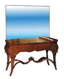 54.1955 Neo-Classical Mirrored Mahogany Vanity with Two Drawers