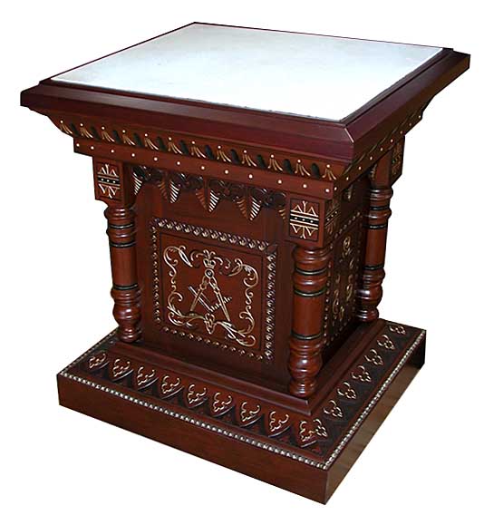 82.6212 19th C. Walnut American Victorian Pedestal with Inset Marble Top