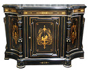 28.6213 19th C. American Victorian Inlaid & Ebonized Cabinet