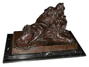 70.622419th C. Bronze of Lady Reclining on Lion Signed: Levasseur